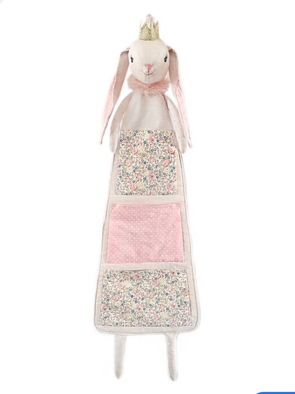 Mon Ami Girl’s Princess Bunny Cream Pink 41” Floral Fabric Hanging Organizer